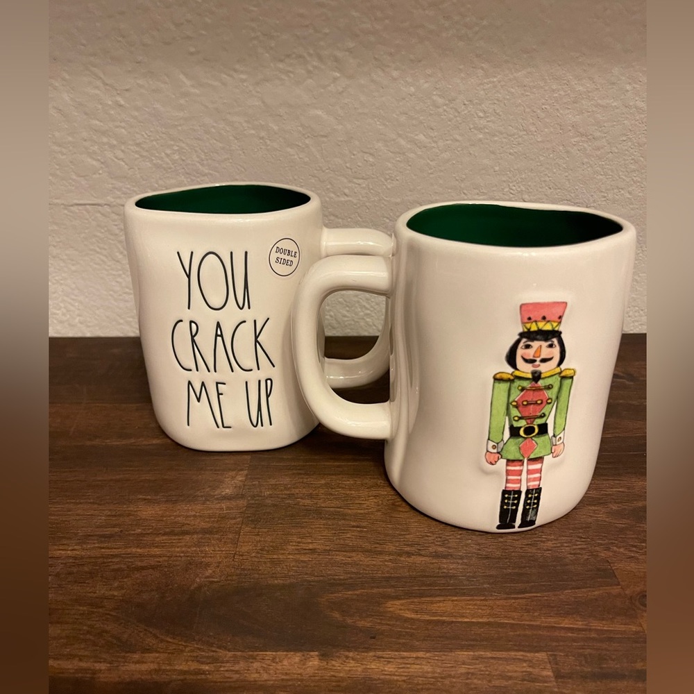 New Rae Dunn set‎ of 2 Nutcracker two-sided Christmas mugs